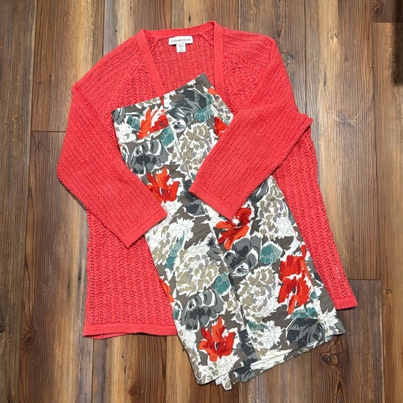 Cato Linen Fully Lined Side Zip Floral Pencil Skirt with Pockets Size 14 - Picture 1 of 8